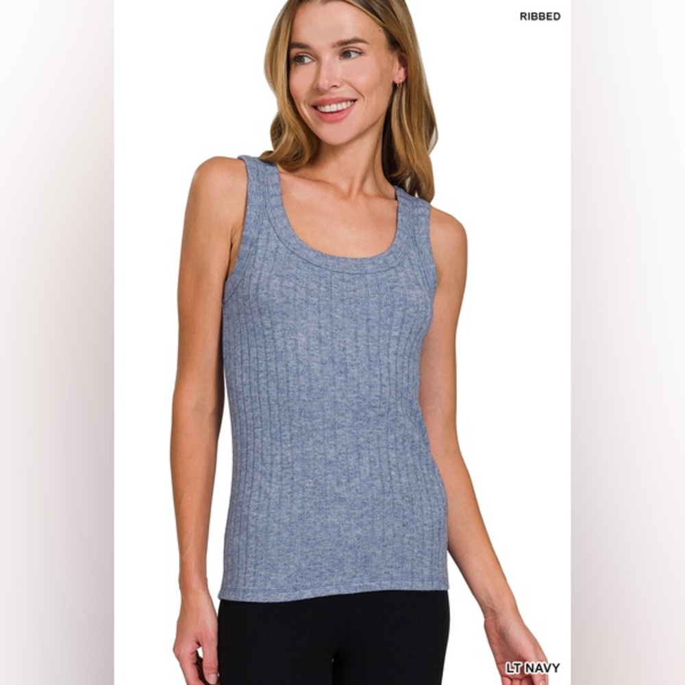 NWT ZENANA MELANGE RIB TANK TOP